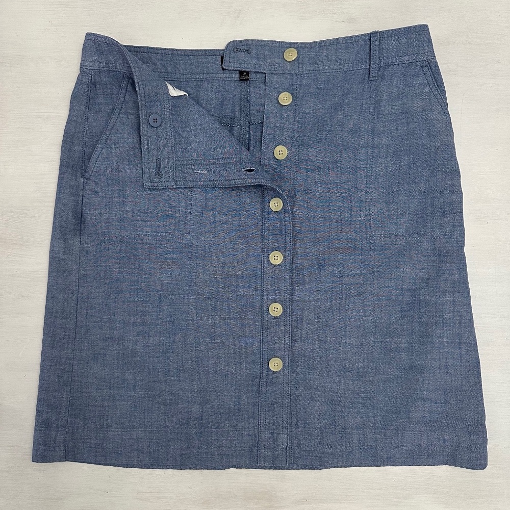 Talbots Chambray Button Down A-Line Skirt Women's… - image 3